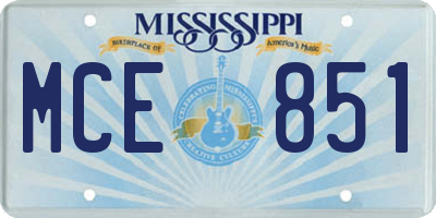 MS license plate MCE851