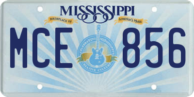 MS license plate MCE856