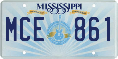 MS license plate MCE861