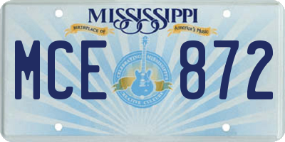 MS license plate MCE872