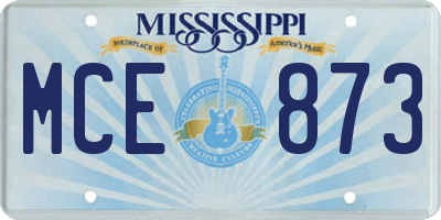 MS license plate MCE873