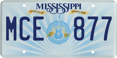 MS license plate MCE877