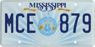MS license plate MCE879
