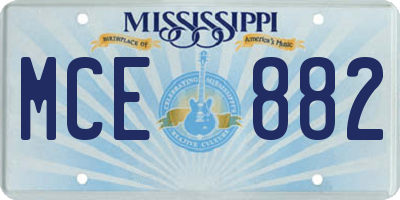 MS license plate MCE882
