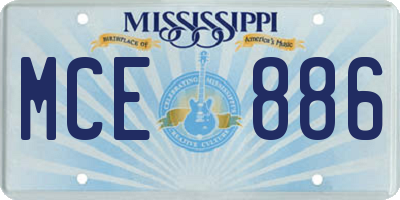 MS license plate MCE886