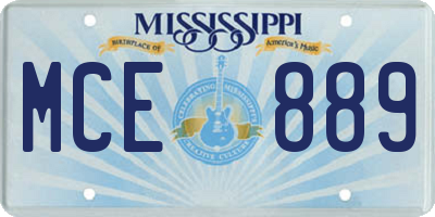 MS license plate MCE889