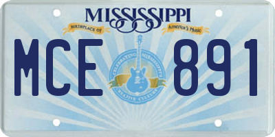 MS license plate MCE891