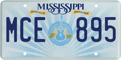 MS license plate MCE895