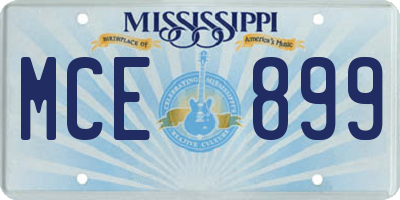 MS license plate MCE899