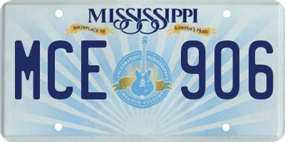 MS license plate MCE906