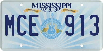 MS license plate MCE913