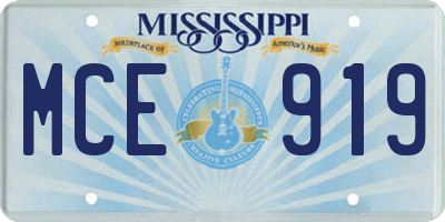 MS license plate MCE919