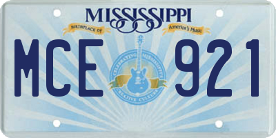 MS license plate MCE921