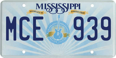 MS license plate MCE939