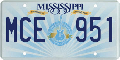 MS license plate MCE951
