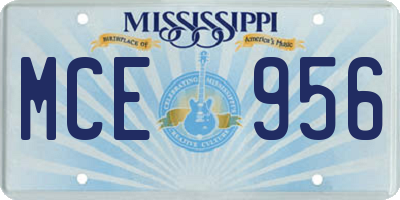 MS license plate MCE956