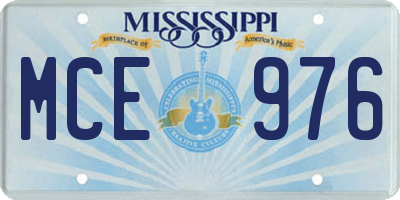 MS license plate MCE976