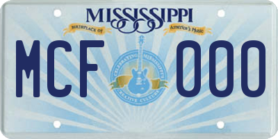 MS license plate MCF000