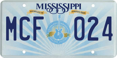 MS license plate MCF024