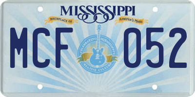 MS license plate MCF052