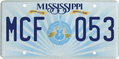 MS license plate MCF053