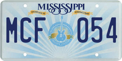 MS license plate MCF054