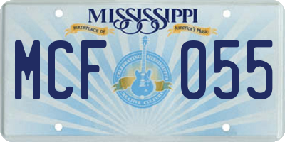 MS license plate MCF055
