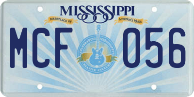 MS license plate MCF056