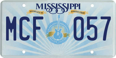 MS license plate MCF057