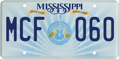 MS license plate MCF060
