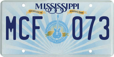 MS license plate MCF073
