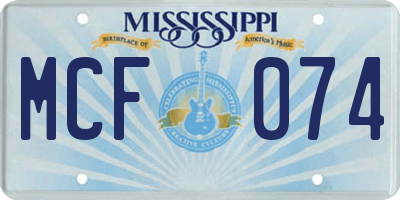 MS license plate MCF074