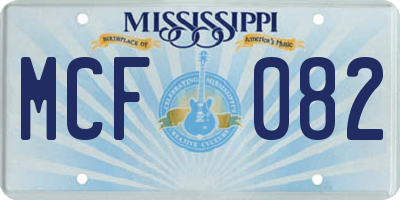 MS license plate MCF082