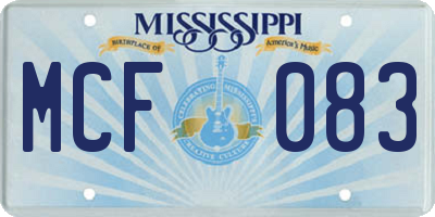 MS license plate MCF083