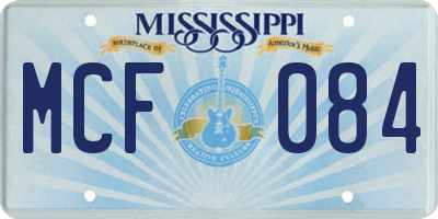 MS license plate MCF084