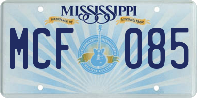 MS license plate MCF085