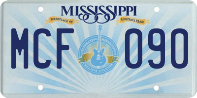 MS license plate MCF090