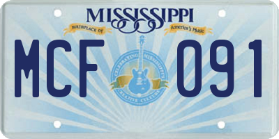 MS license plate MCF091