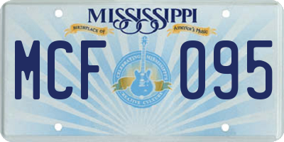 MS license plate MCF095