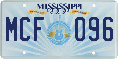 MS license plate MCF096