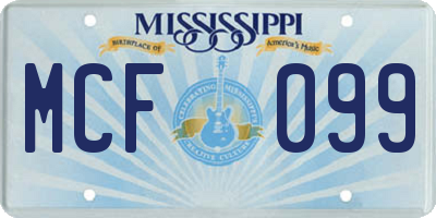 MS license plate MCF099