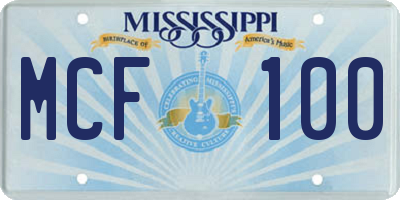 MS license plate MCF100