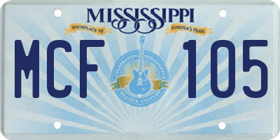 MS license plate MCF105