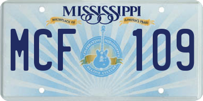 MS license plate MCF109