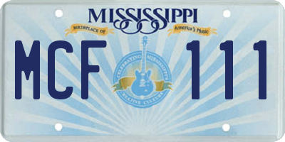 MS license plate MCF111