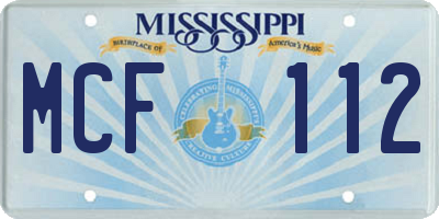 MS license plate MCF112