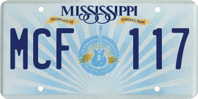 MS license plate MCF117