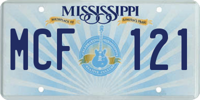 MS license plate MCF121
