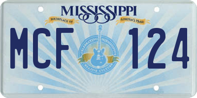MS license plate MCF124