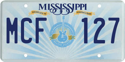 MS license plate MCF127